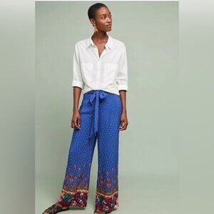 Anthropologie Wide Leg Floral Pants